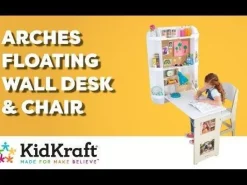 Bedroom^KidKraft Arches Floating Wall Desk & Chair - White