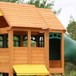 Swing Sets^KidKraft Charleston Lodge Wooden Swing Set / Playset