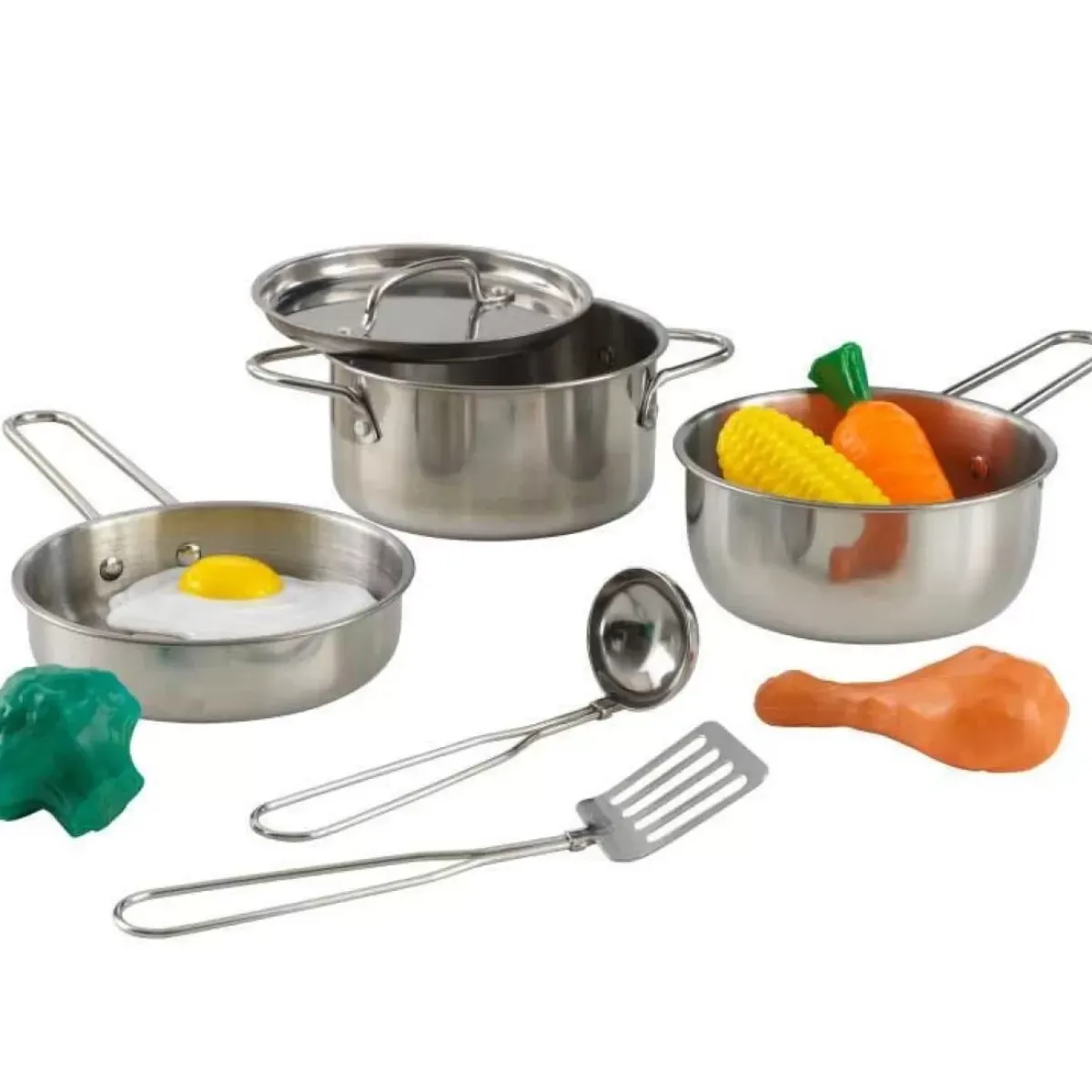 Play Kitchen Accessories^KidKraft Deluxe Cookware Set With Food