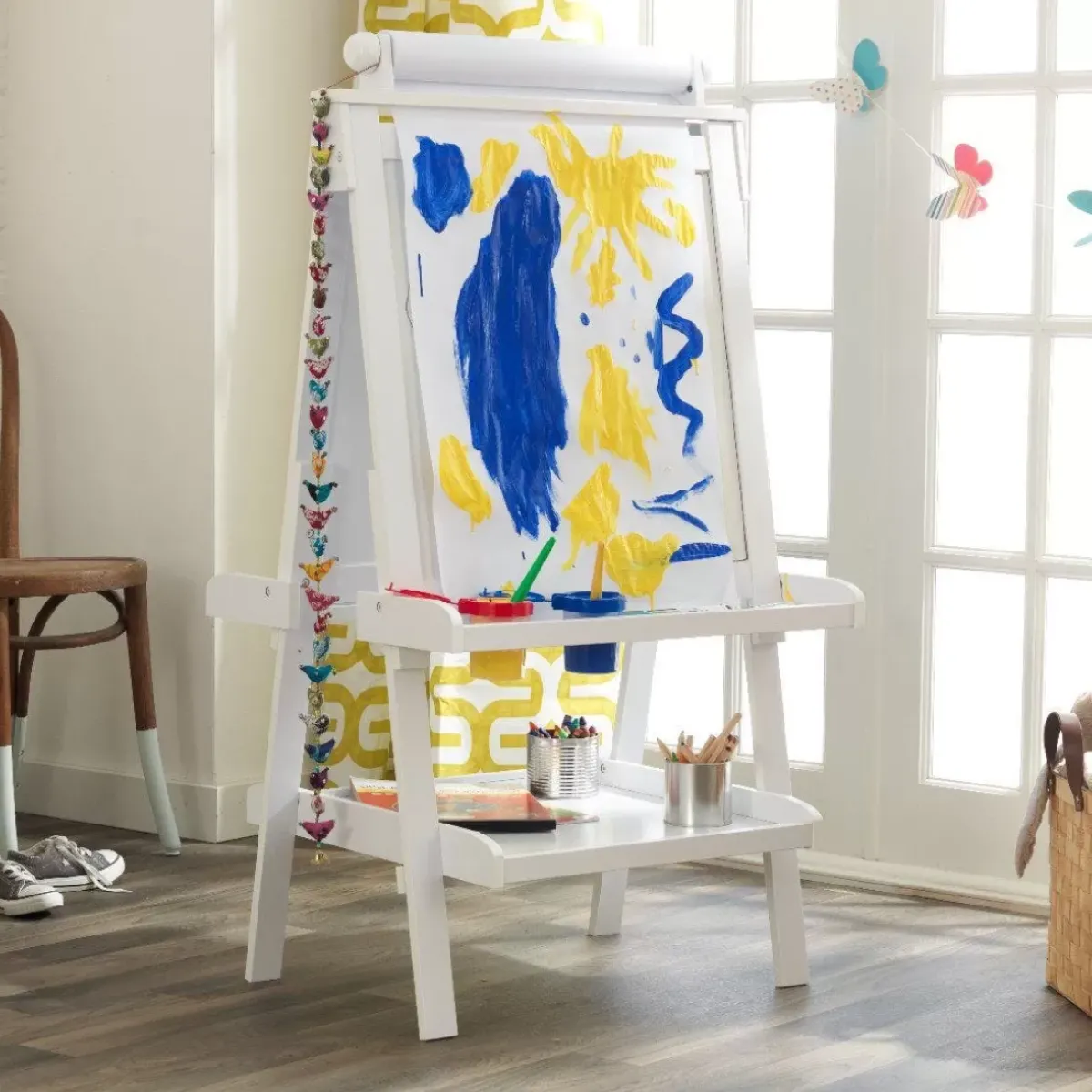 Playroom^KidKraft Deluxe Wooden Easel - White