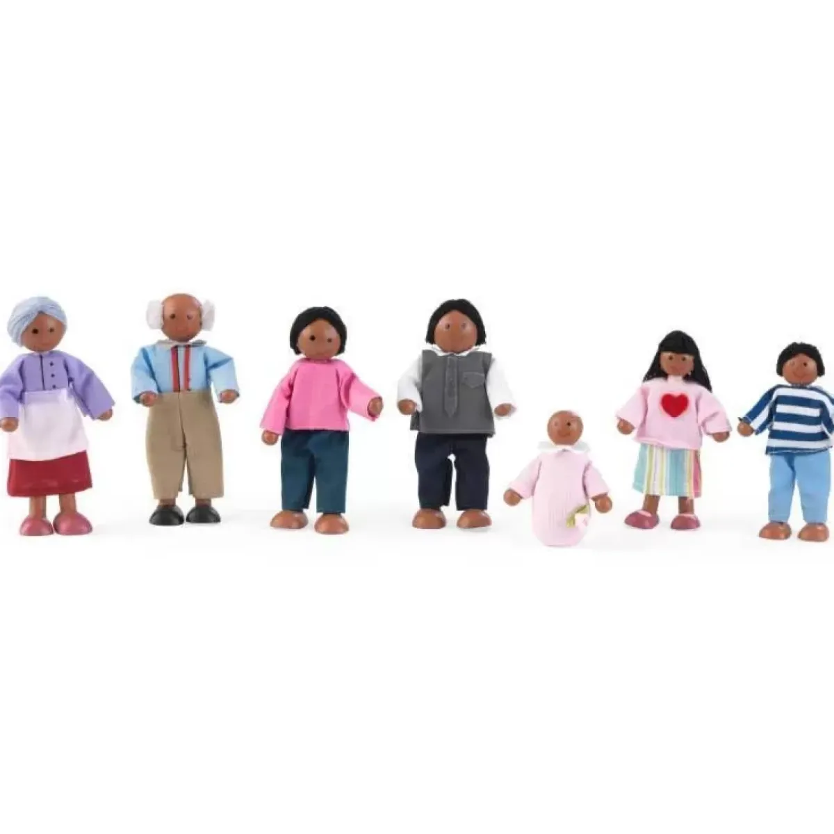 Dolls^KidKraft Doll Family Of 7 - African American
