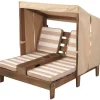 Outdoor Kids' Chairs^KidKraft Double Chaise Lounge With Cup Holders - Espresso & Oatmeal
