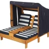 Outdoor Kids' Chairs^KidKraft Double Chaise Lounge With Cup Holders - Honey & Navy