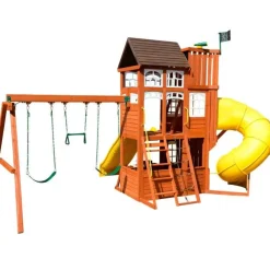 Swing Sets^KidKraft Lookout Extreme Wooden Swing Set / Playset