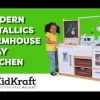 Play Kitchens^KidKraft Modern Metallics Farmhouse Play Kitchen