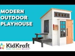 Outdoor Playhouses^KidKraft Modern Outdoor Playhouse - White & Raven