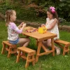 Kids' Picnic Tables^KidKraft Outdoor Picnic Table Set - Amber