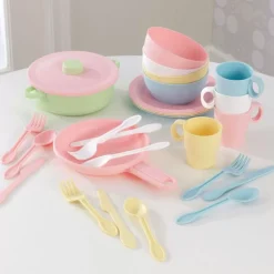 Play Kitchen Accessories^KidKraft 27-Piece Pastel Cookware Playset