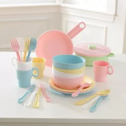 Play Kitchen Accessories^KidKraft 27-Piece Pastel Cookware Playset