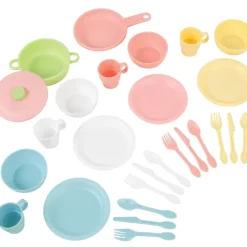 Play Kitchen Accessories^KidKraft 27-Piece Pastel Cookware Playset