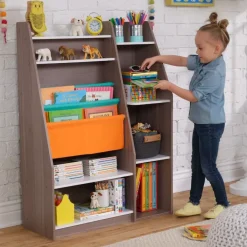Bedroom^KidKraft Pocket Storage Bookshelf - Gray Ash