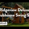Swing Sets^KidKraft Ridgeview Deluxe Clubhouse Wooden Swing Set / Playset