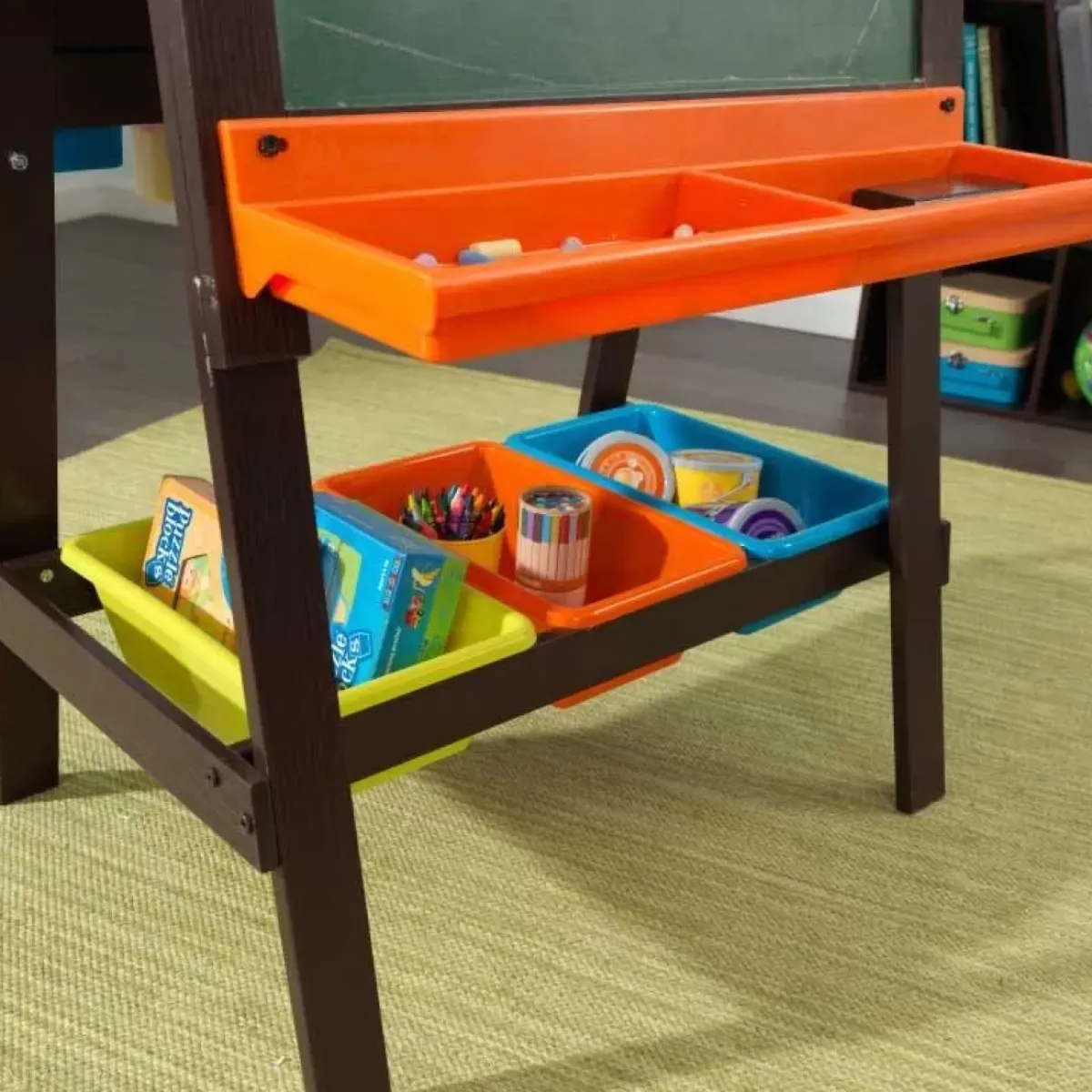 Playroom^KidKraft Storage Easel - Espresso