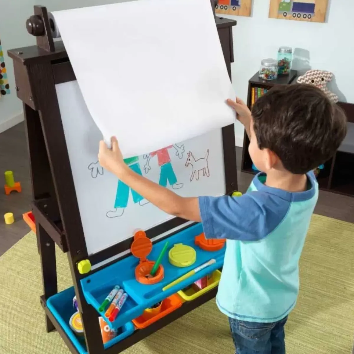 Playroom^KidKraft Storage Easel - Espresso