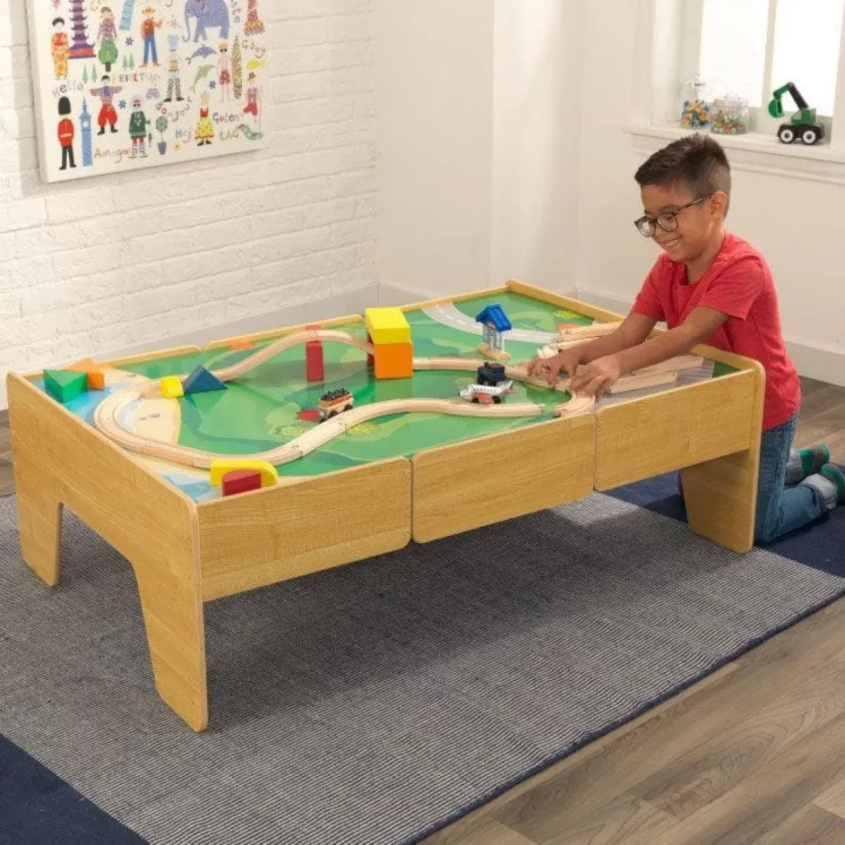 Activity Tables^KidKraft Wooden Train Table - Natural