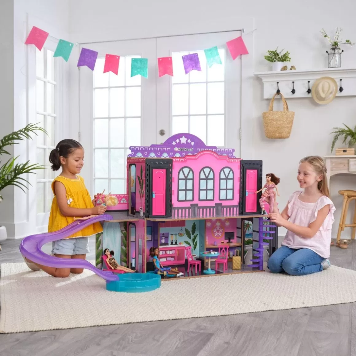 Outlet KidKraft 2-In-1 Hotel & Waterslide Dollhouse