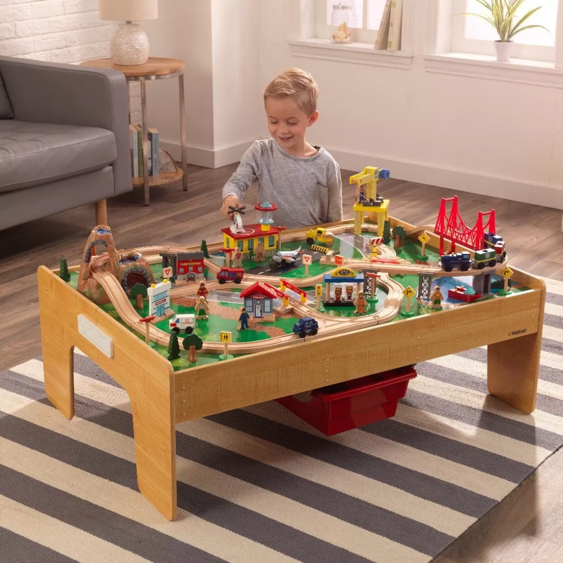 Outlet KidKraft Adventure Town Railway Train Set & Table With Ez Kraft Assembly™