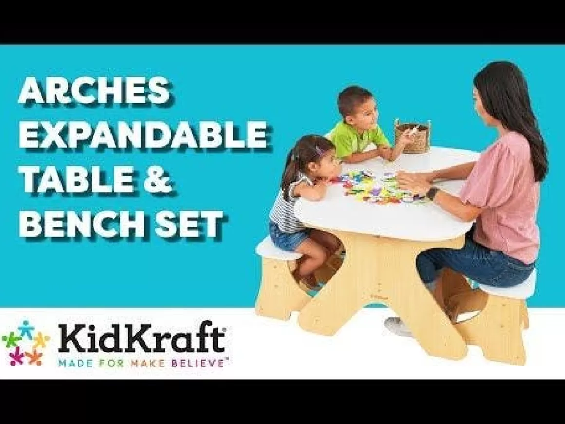 Flash Sale KidKraft Arches Expandable Table & Bench Set - White