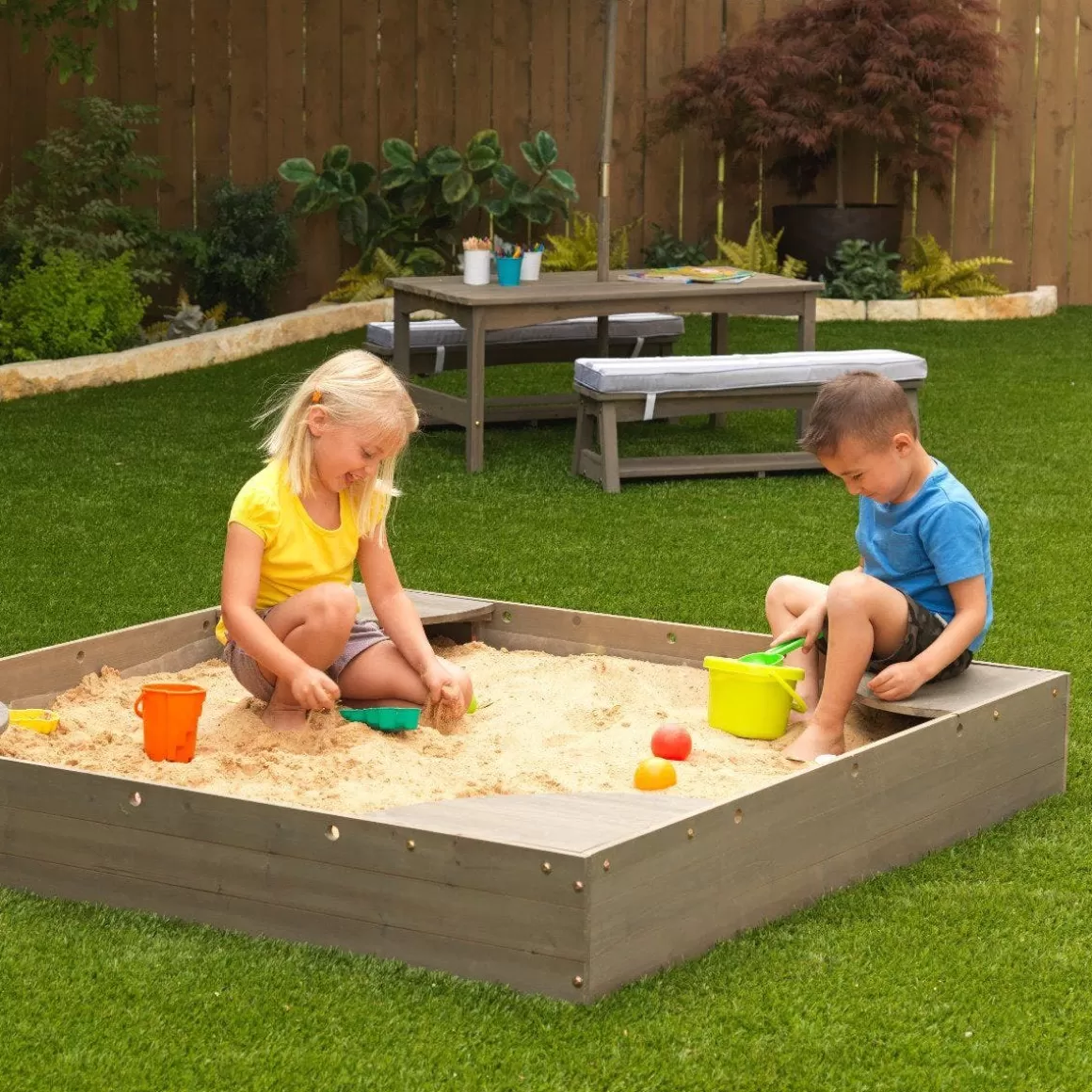 Shop KidKraft Backyard Sandbox - Gray