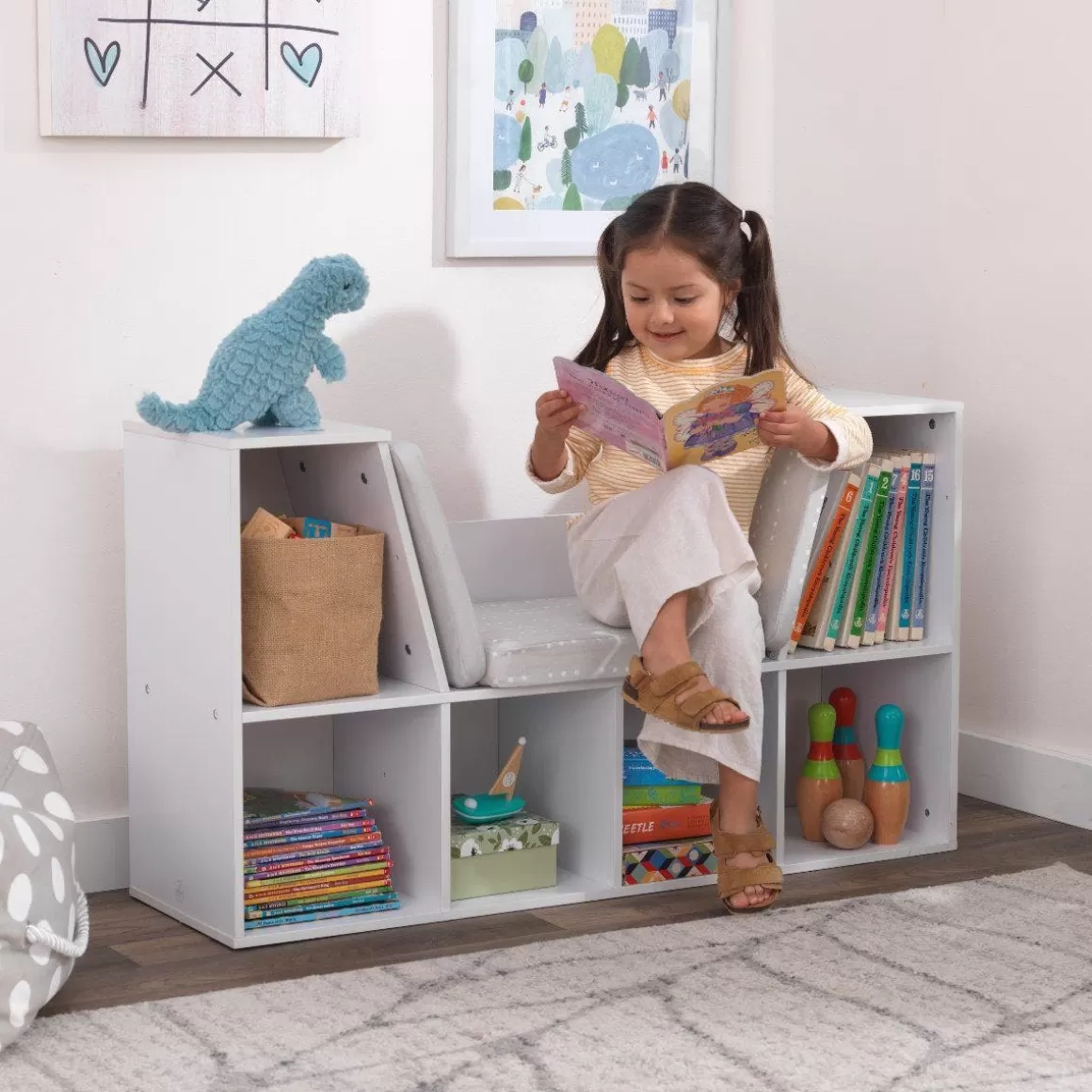 New KidKraft Bookcase With Reading Nook - White