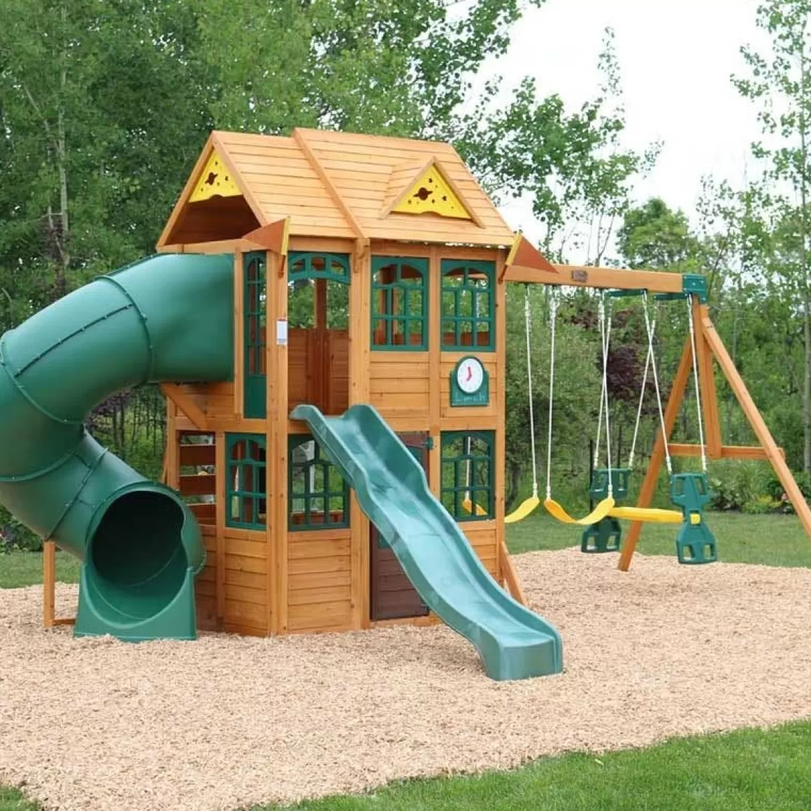 Clearance KidKraft Charleston Lodge Wooden Swing Set / Playset