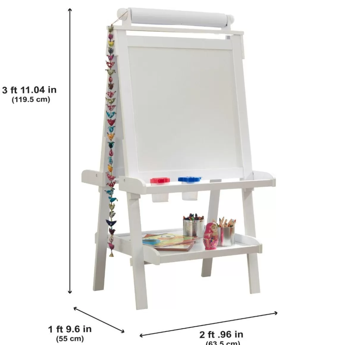 Shop KidKraft Deluxe Wooden Easel - White