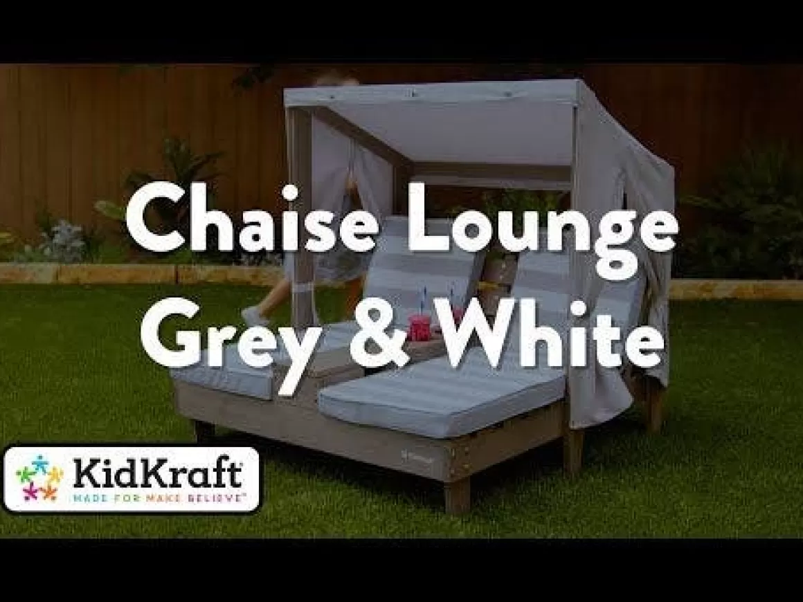 Hot KidKraft Double Chaise Lounge With Cup Holders - Gray