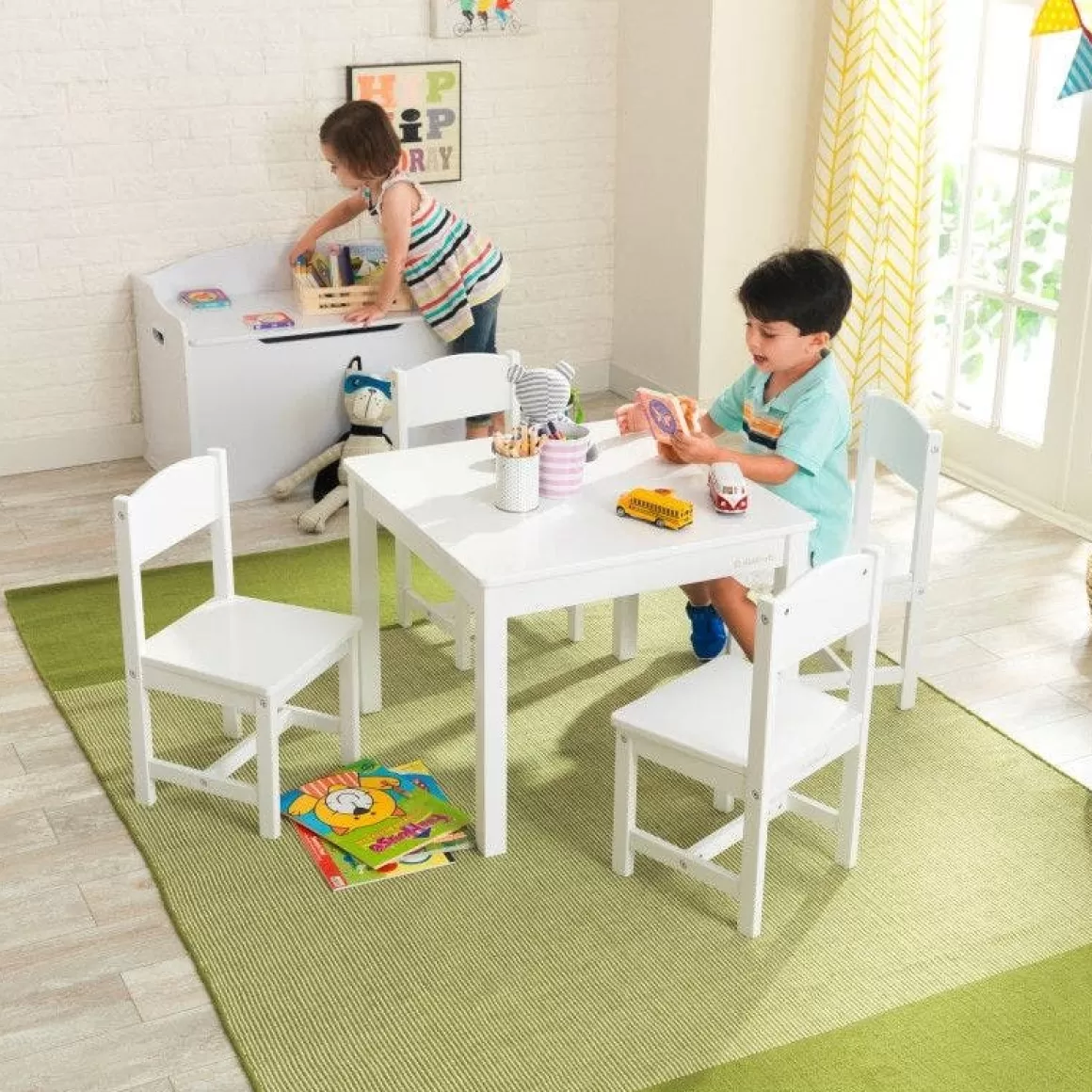 Clearance KidKraft Farmhouse Table & 4 Chairs - White