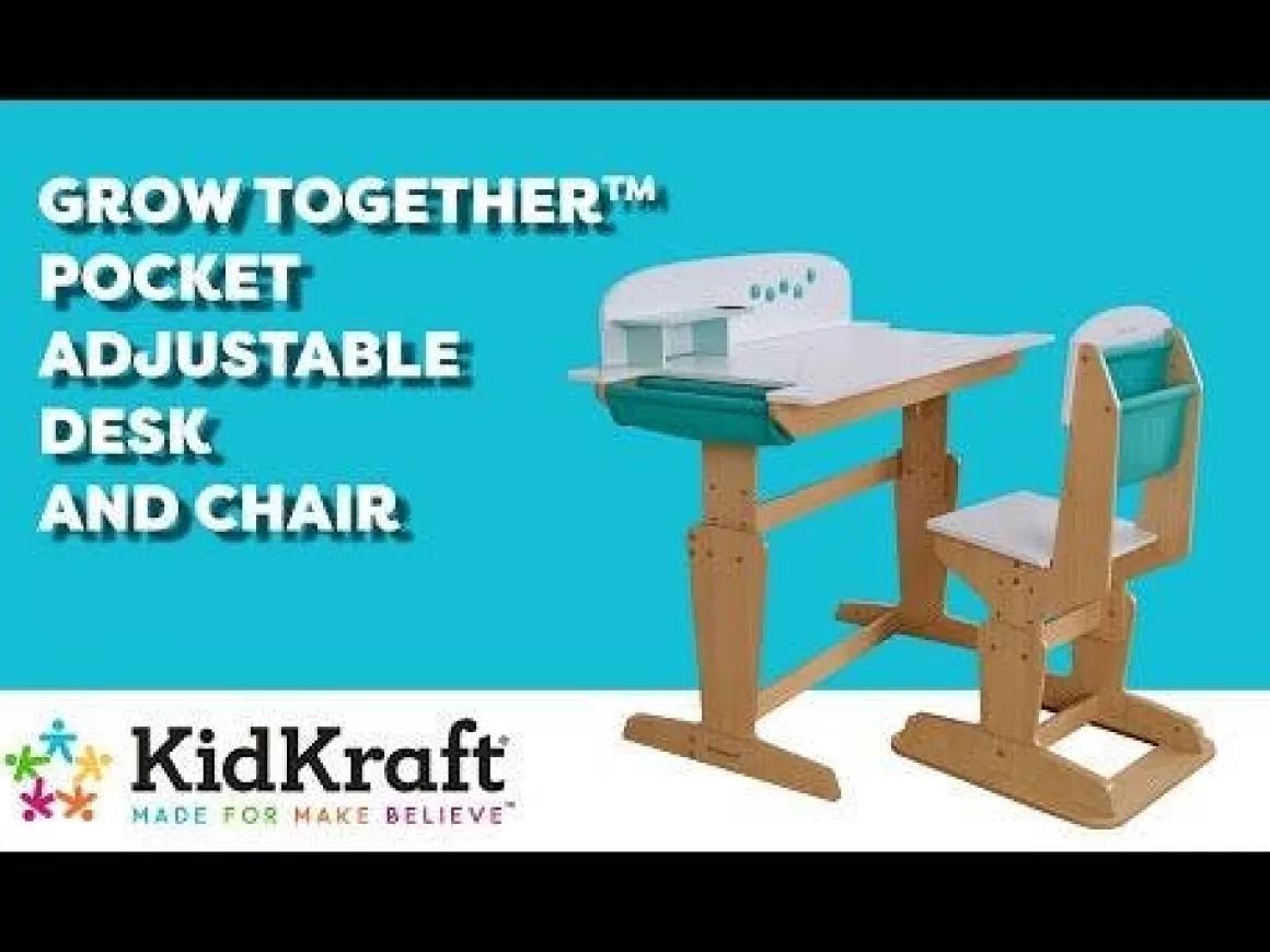 Online KidKraft Grow Together™ Pocket Adjustable Desk With Hutch And Chair - Natural