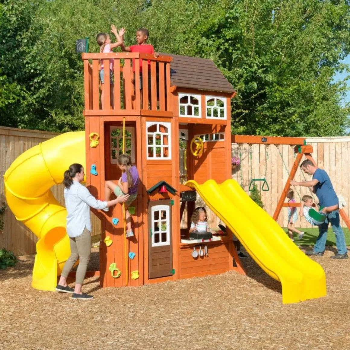 Outlet KidKraft Lookout Extreme Wooden Swing Set / Playset