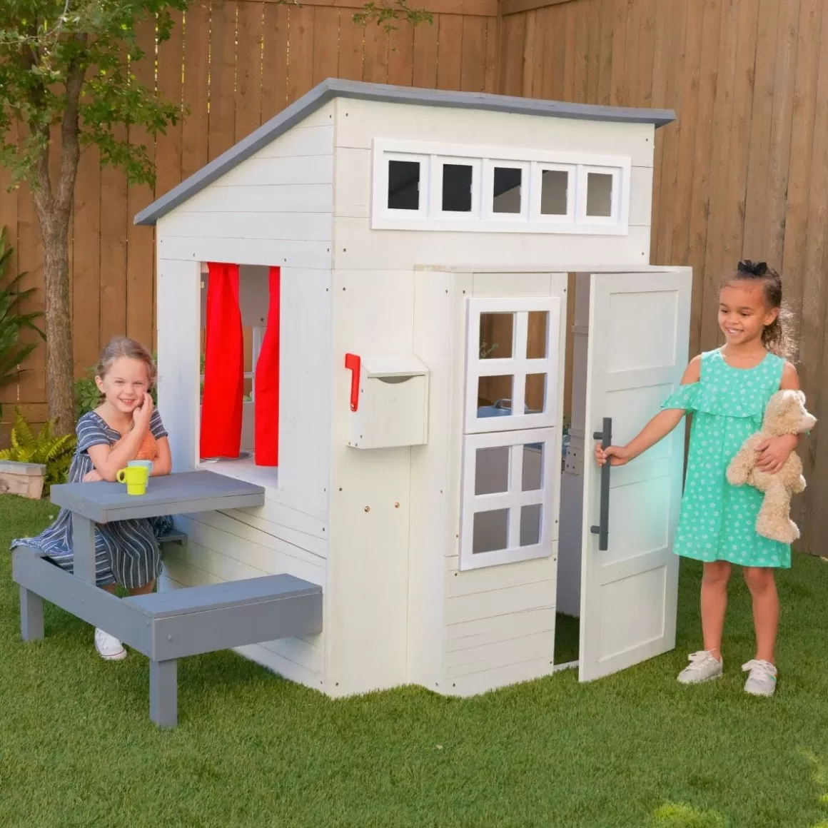 Shop KidKraft Modern Outdoor Playhouse - White