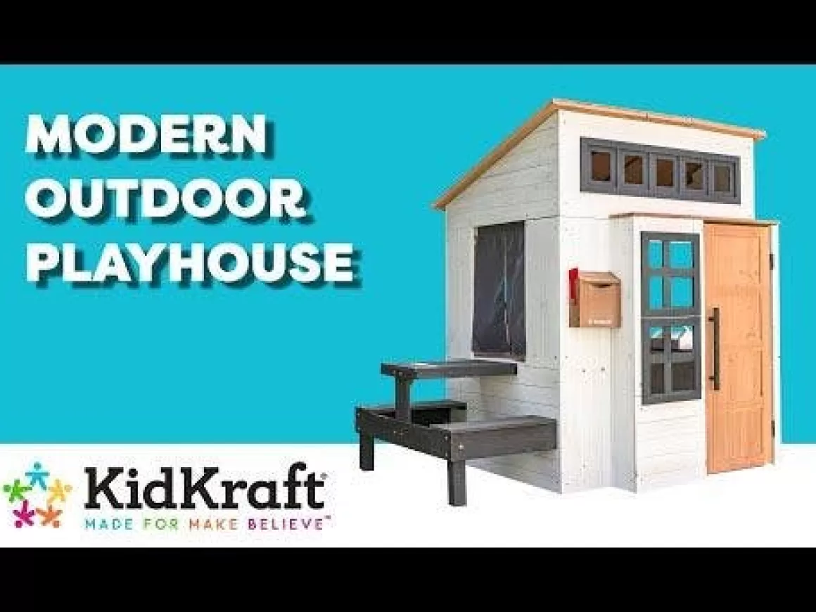 Shop KidKraft Modern Outdoor Playhouse - White & Raven