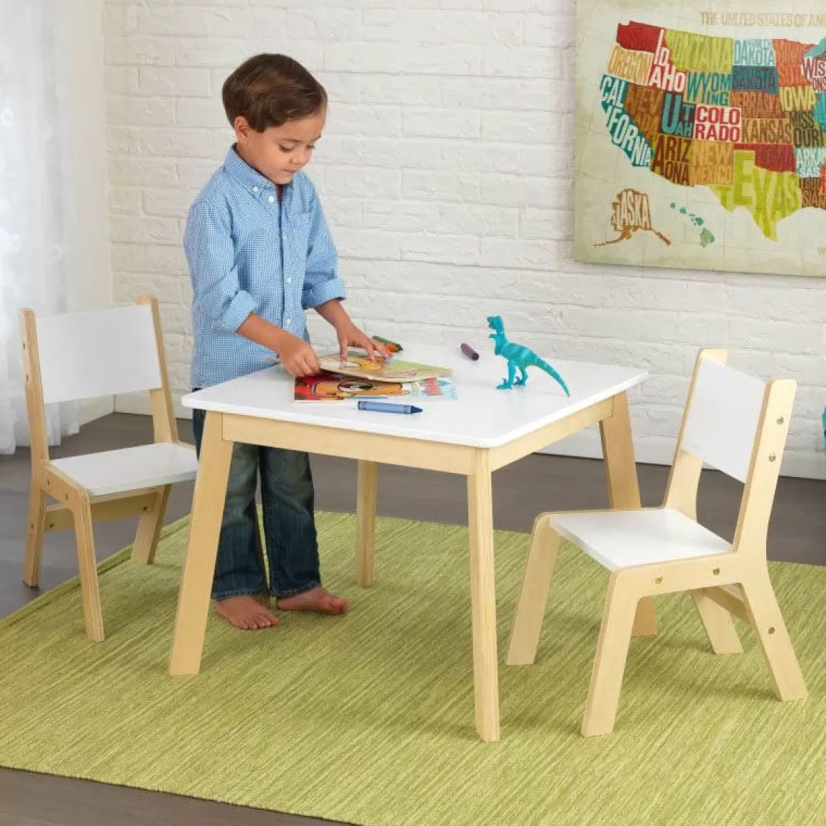 Cheap KidKraft Modern Table & 2 Chair Set - White