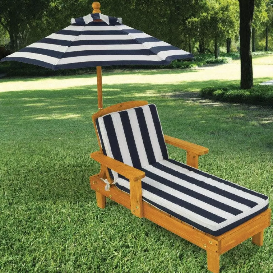 Flash Sale KidKraft Outdoor Chaise With Umbrella - Navy