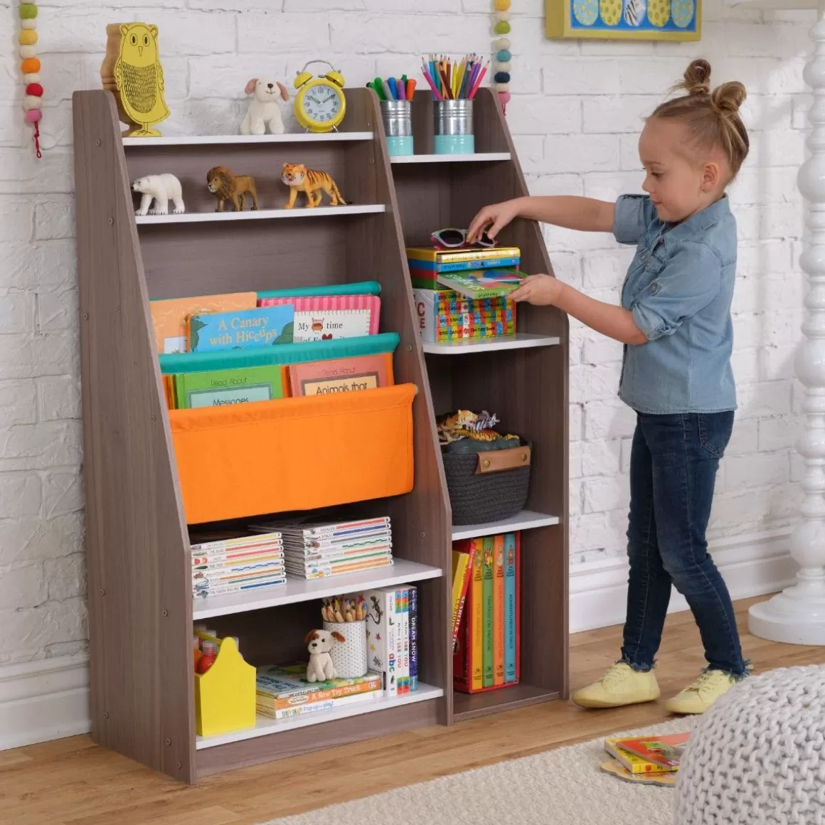 Store KidKraft Pocket Storage Bookshelf - Gray Ash