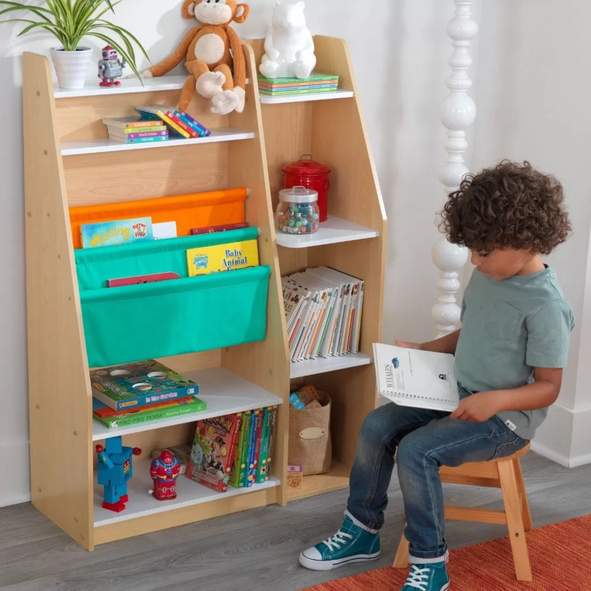 Online KidKraft Pocket Storage Bookshelf - Natural