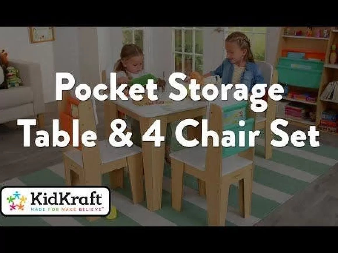 Online KidKraft Pocket Storage Table And 4 Chair Set - Natural