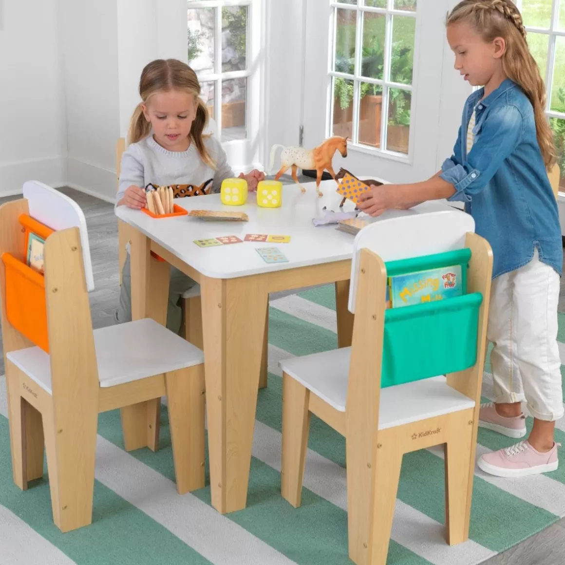 Online KidKraft Pocket Storage Table And 4 Chair Set - Natural