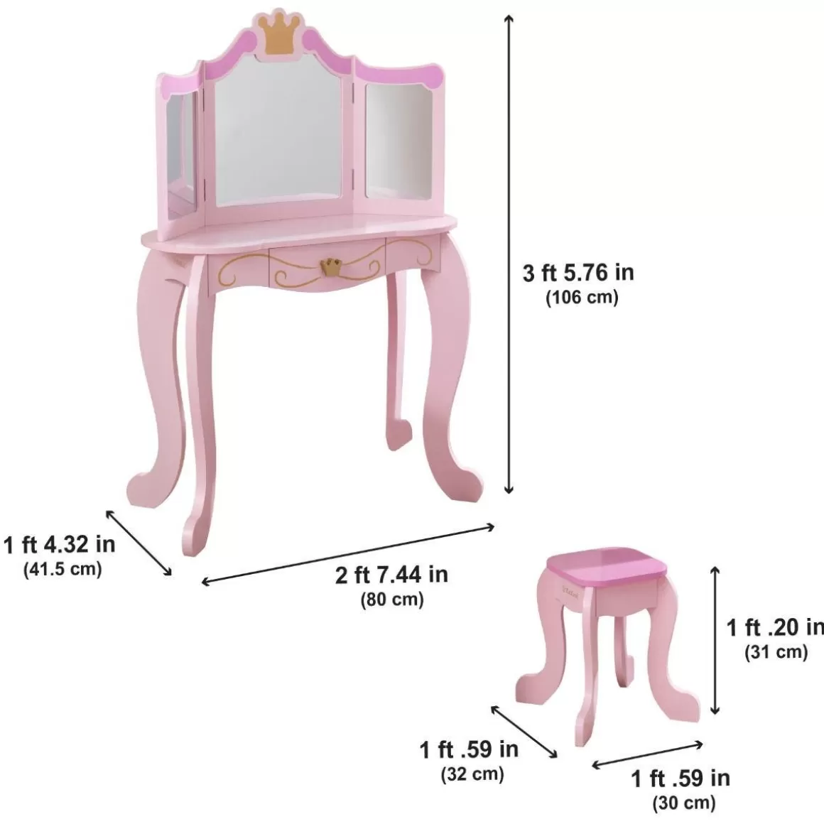 Online KidKraft Princess Vanity & Stool