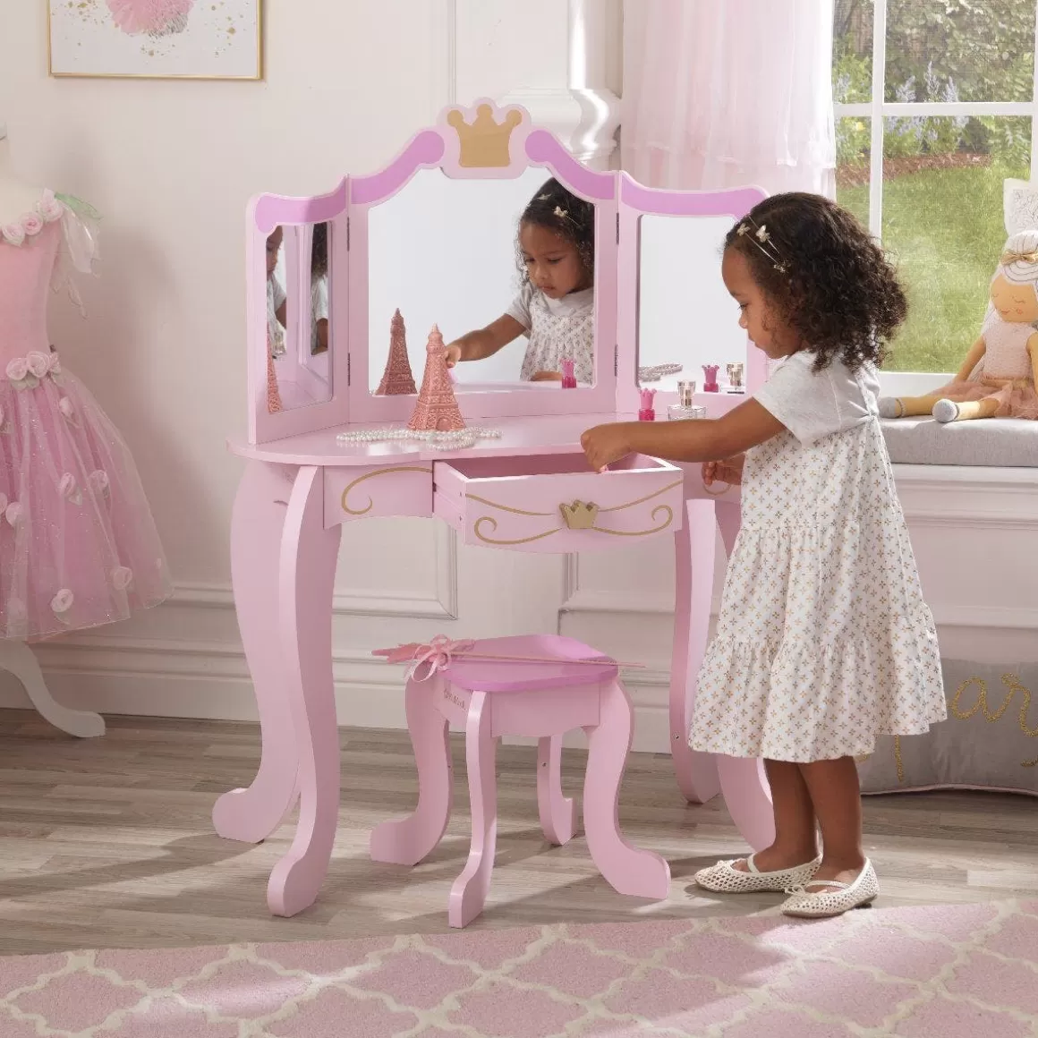 Online KidKraft Princess Vanity & Stool