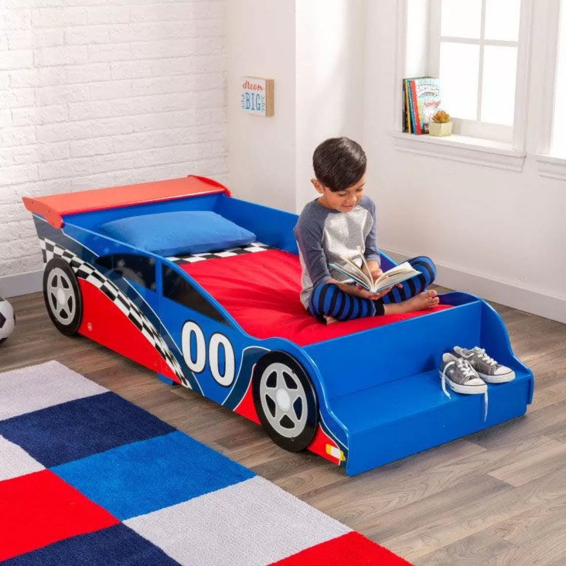 New KidKraft Racecar Toddler Bed