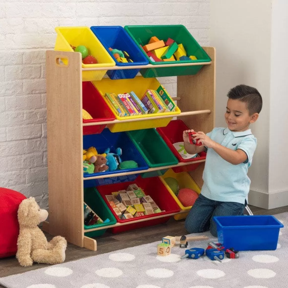 Cheap KidKraft Sort It & Store It Bin Unit - Primary & Natural