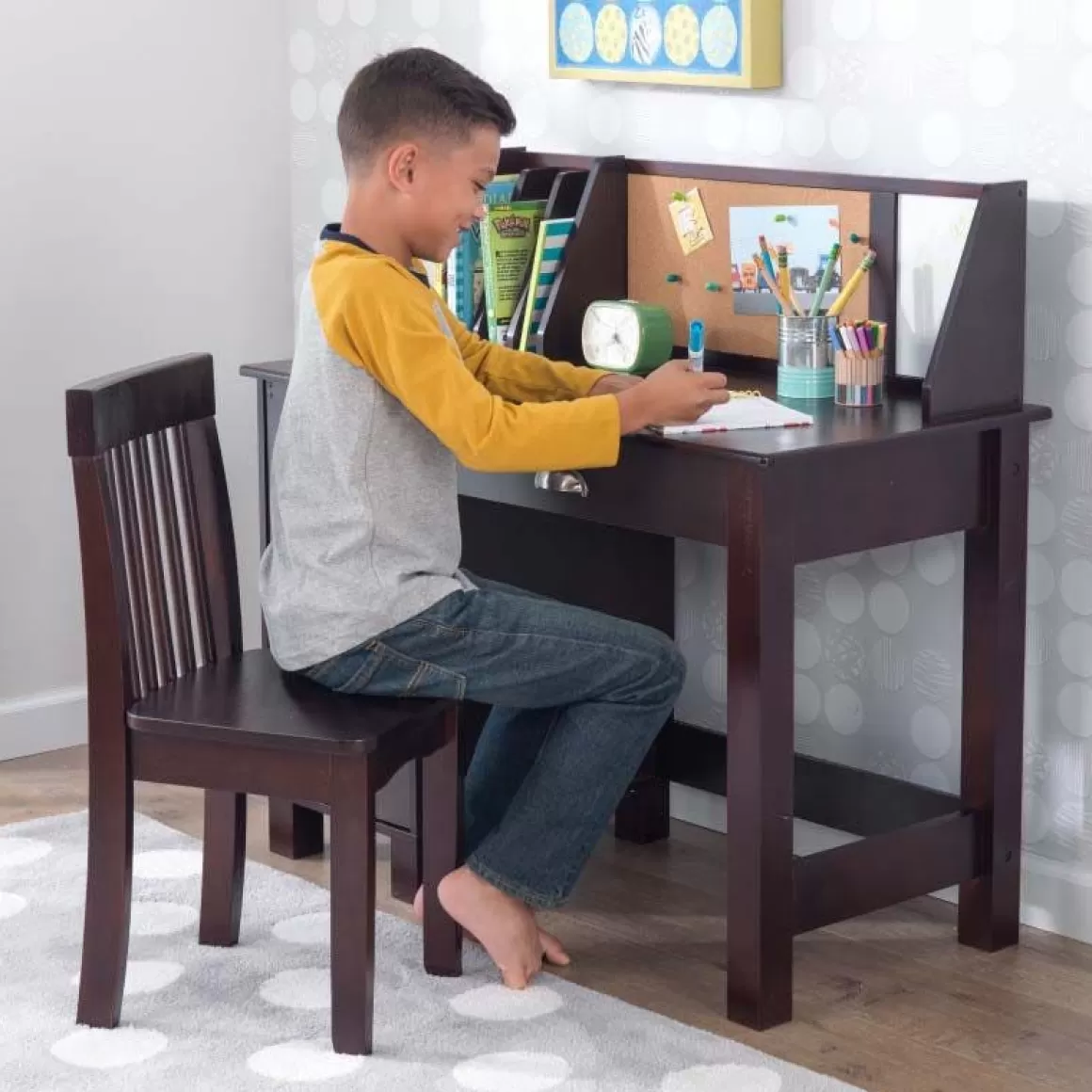 New KidKraft Study Desk With Chair - Espresso