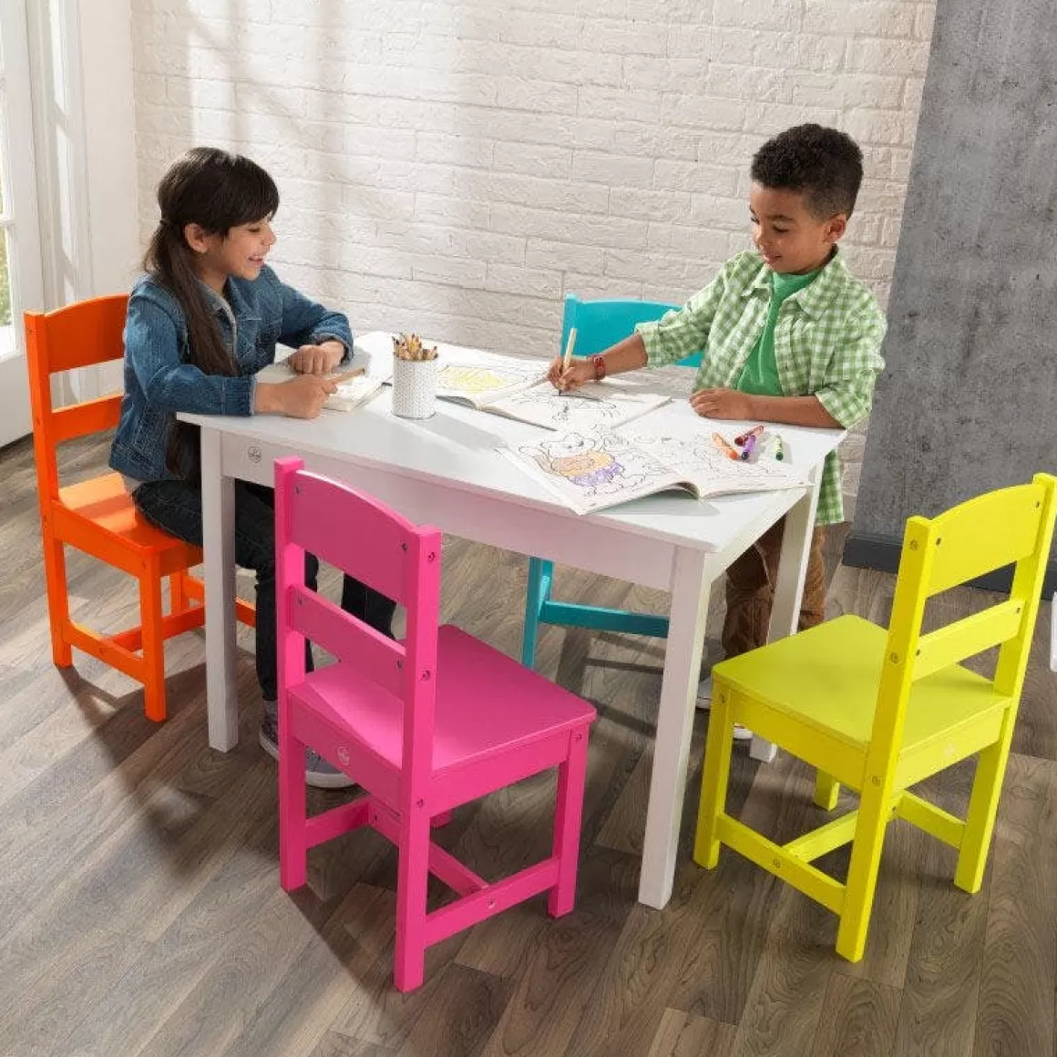 Clearance KidKraft Table And 4 Chair Set - Highlighter