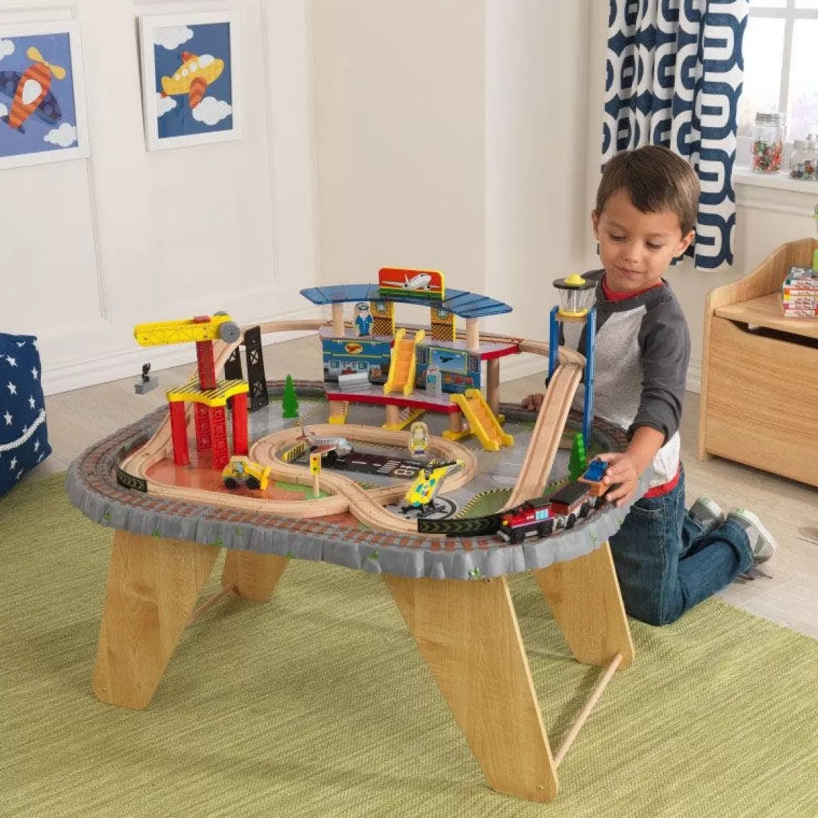 Hot KidKraft Transportation Station Train Set & Table