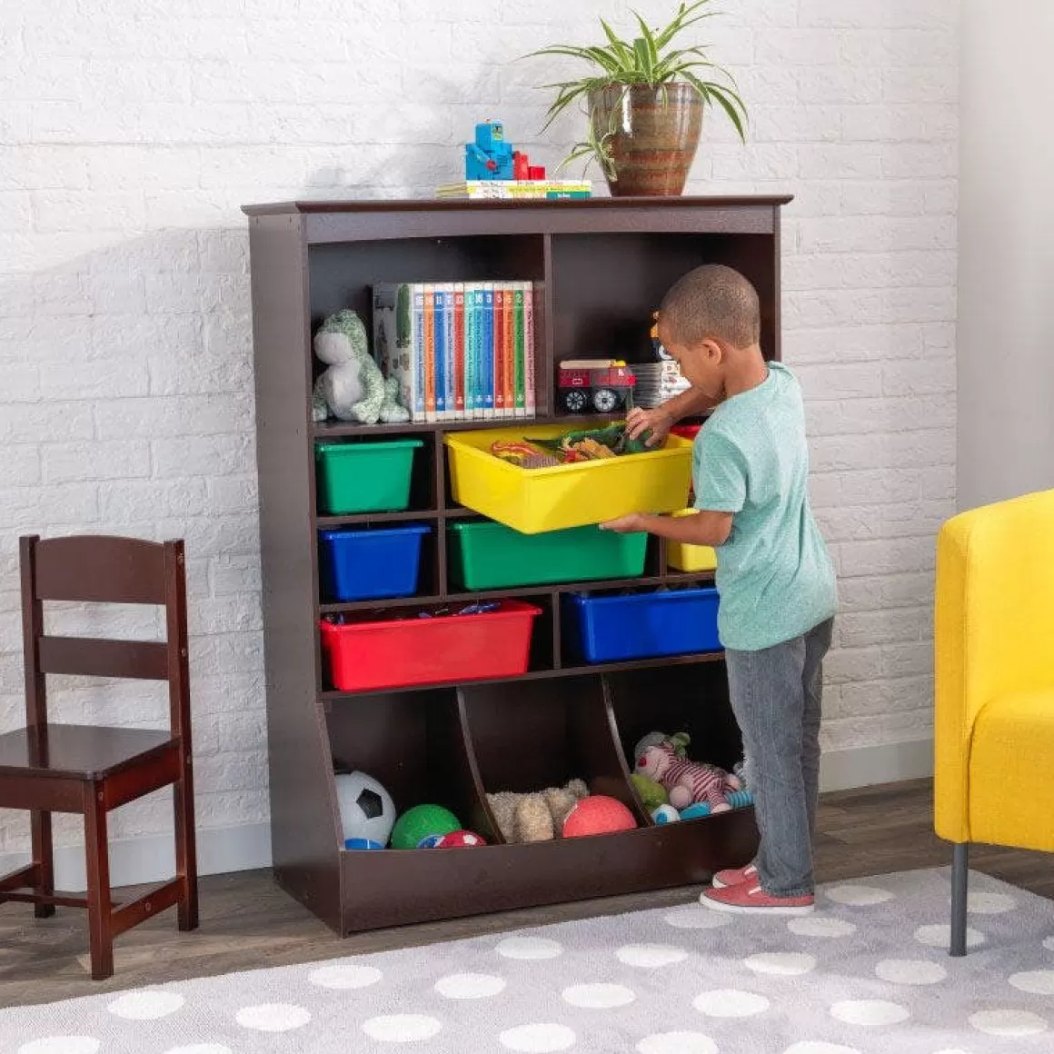 Cheap KidKraft Wall Storage Unit - Espresso